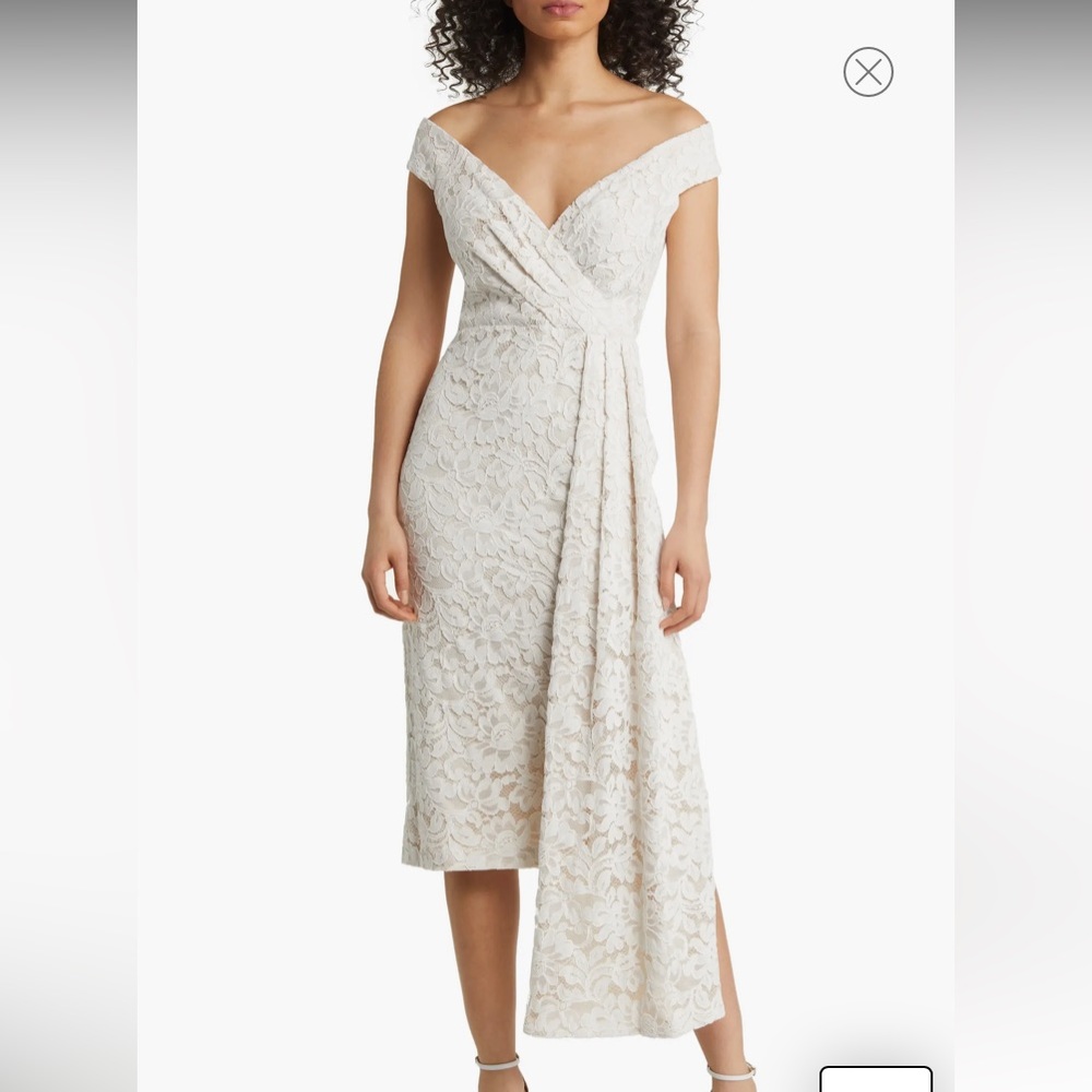 NWT Eliza J Lace Off Shoulder Sheath Dress Women’s Size 8
